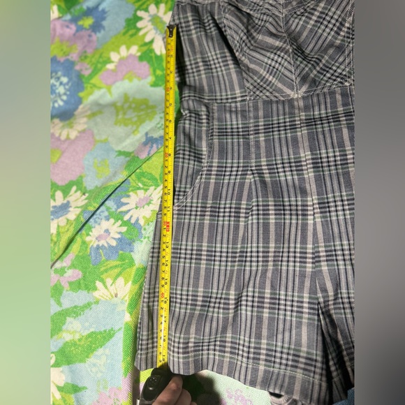 NWT UO plaid lace up corset back romper with adjustable corseted back - Picture 9 of 10